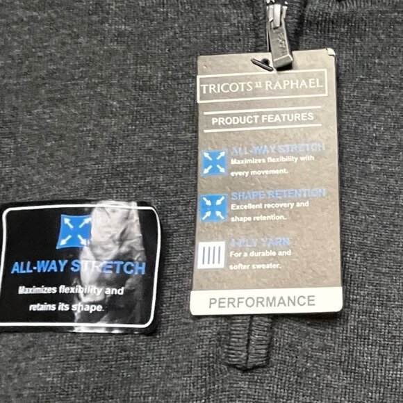 Tricots St. Raphael Pullover 1/4 Zip Sweater Dark Gray Mens XL NEW VTG 2017 - Picture 4 of 9